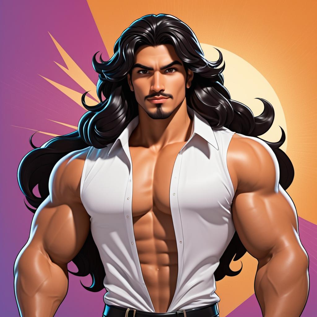 Vibrant Cartoon Hispanic Male Character