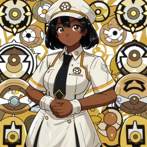 Illustration of Aether foundation employee, pokemon in the style of Ataru (ataru-littlebird)