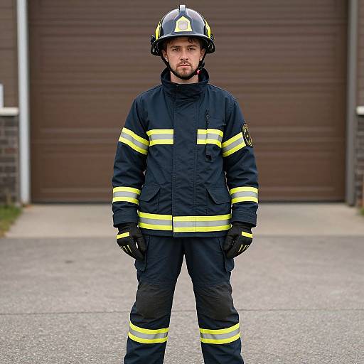 Realistic Man in Fireman Costume