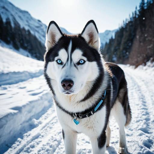 Majestic Siberian Husky in Winter Wonderland Majestic Siberian Husky in Winter Wonderland