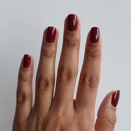 Hand with Dark Red Manicure