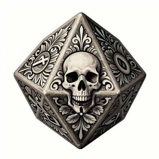 Intricate Tattoo Style D20 Die
