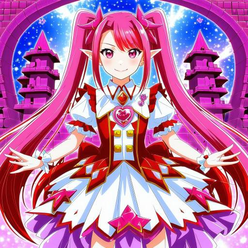 Illustration of Akagi towa, go! princess precure in the style of Nanaroku (fortress76)