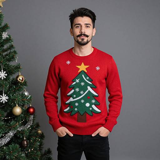 Festive Christmas Sweater Portrait