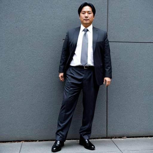 Middle-aged Japanese Businessman in Dark Suit
