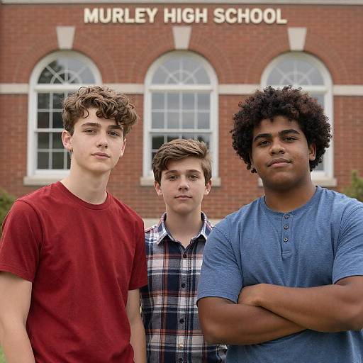 Three Friends Outside Murley High School