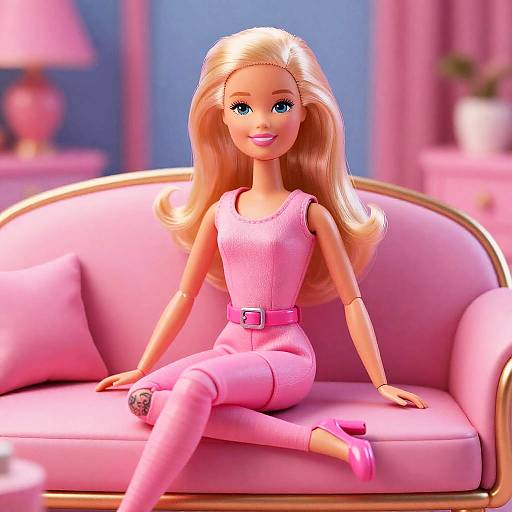 Ultra-Realistic Barbie in Pink Jumpsuit
