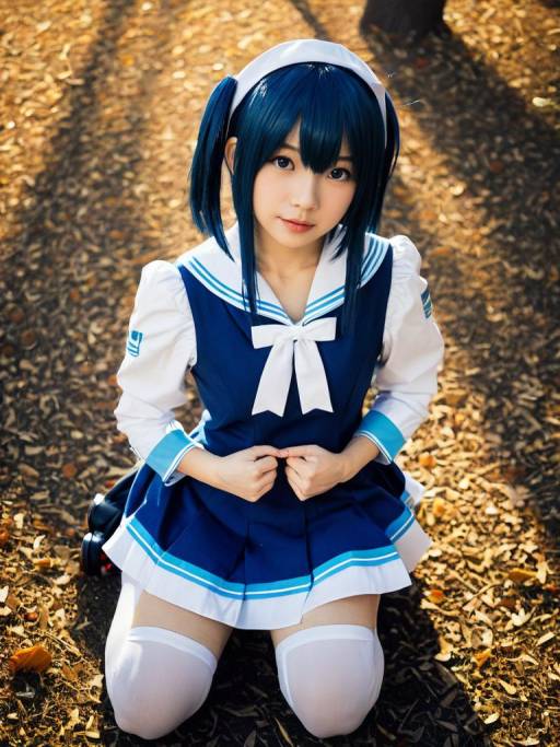 Woman Cosplaying Sayaka Miki