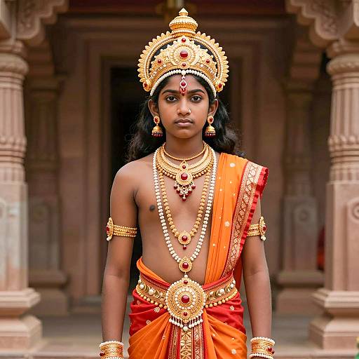 Traditional Attire of Young Indian Boy