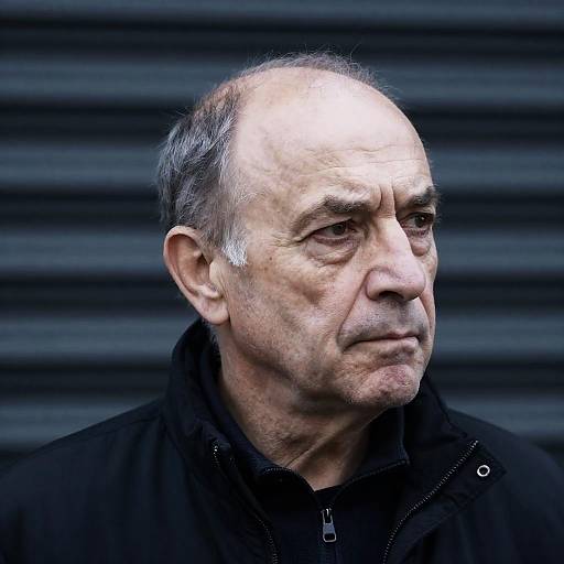 Serious Portrait of Older Man in Black