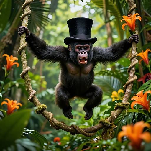 Joyful Gorilla Tag Monkey Mid-Leap