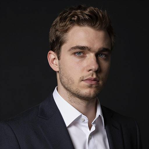 Young Man in Dark Suit Portrait