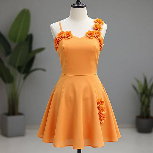 Woman in Orange Raisin Sun Dress
