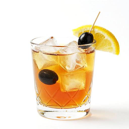 Classic Cocktail Glass with Garnishes