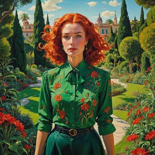 Surreal Garden Vibes with Confident Woman Surreal Garden Vibes with Confident Woman