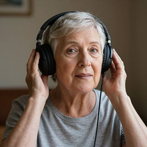 Senior Woman Wearing Headphones