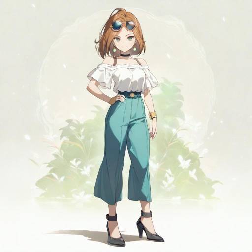 Brunette Girl in Serene Meadow