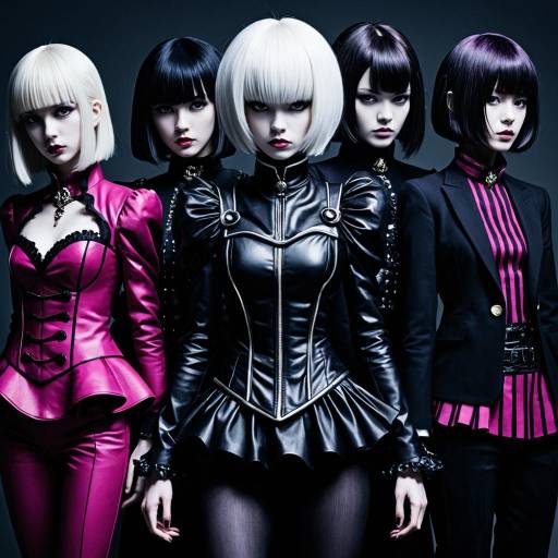 Dark Fashion Editorial with Anime-Inspired Models