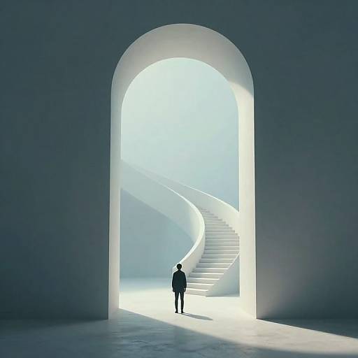 Surreal Figure at Ethereal Archway