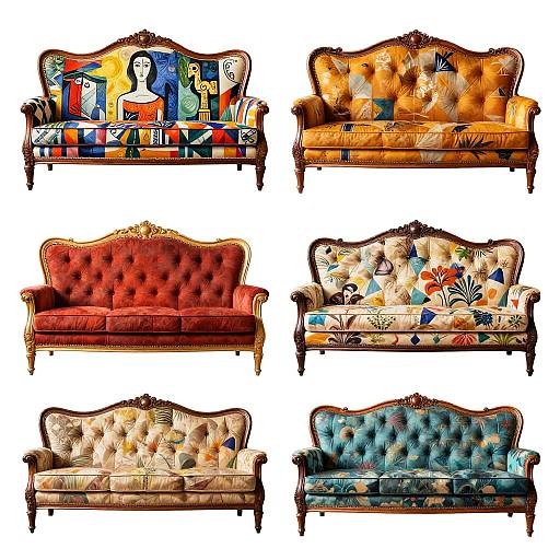 Art Deco Sofas in Vivid Styles