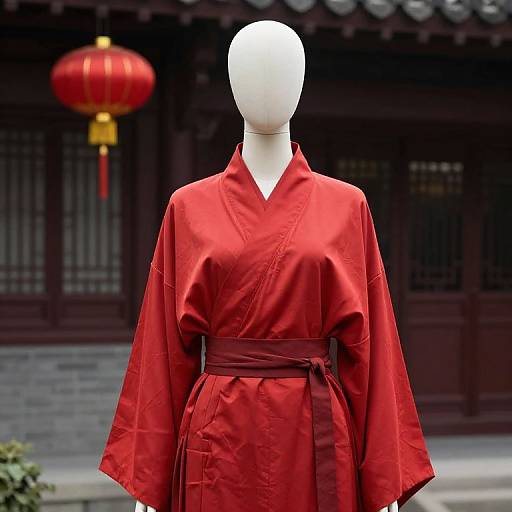 Mannequin in Red Robe with Lantern