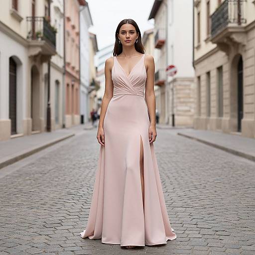 Elegant Prom Dress on European Street