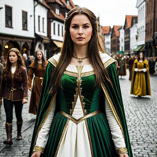 Medieval Fantasy Woman in Green Dress