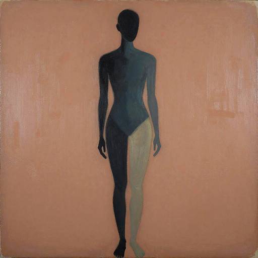 Terracotta Silhouette: Minimalist Abstract Contour