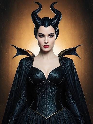 Photorealistic Woman in Maleficent Costume