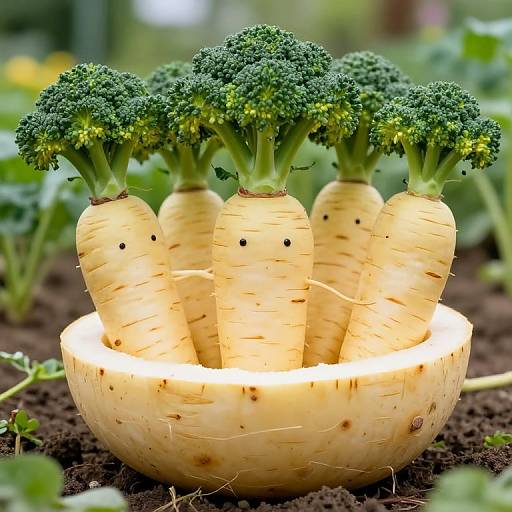 Surreal Garden with Whimsical Parsnips