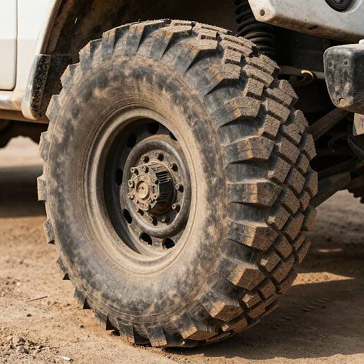 Detailed All-Terrain Tire Close-Up