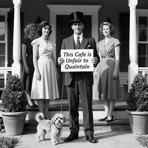 Vintage Protest at Quaint Cafe