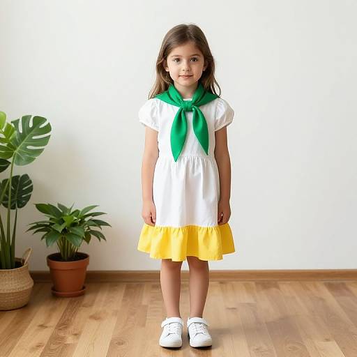 Young Girl in Colorful Dress