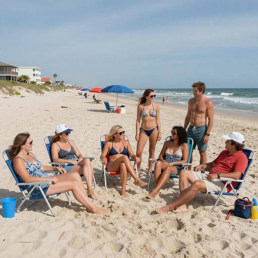 Friends Enjoying a Day at the Beach