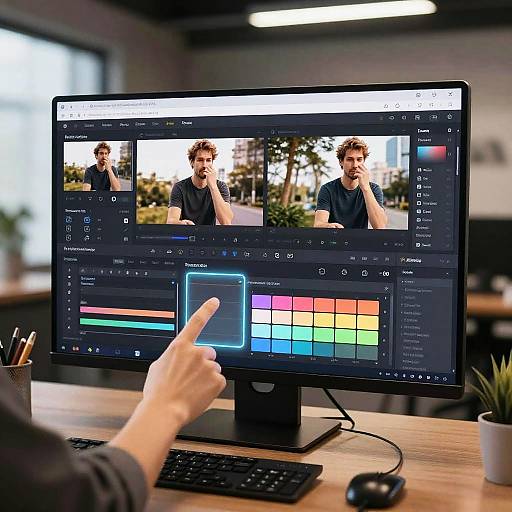 Futuristic AI Editing Dashboard Interface