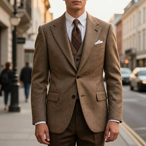 Man in Vintage Tailored Suit on City Street