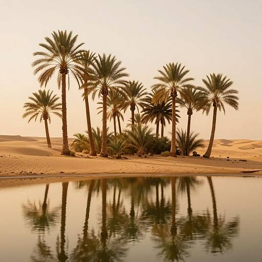 Tranquil Oasis in Vast Desert