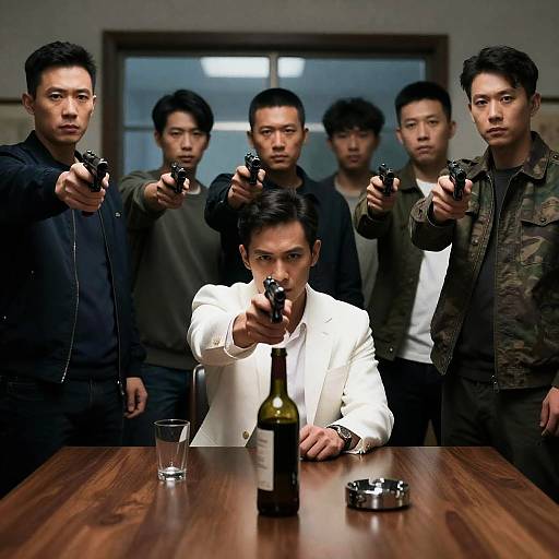 Intense Gun Standoff Indoors