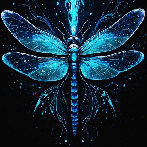 Vibrant Dragonfly Totem in Magic Realism Vibrant Dragonfly Totem in Magic Realism