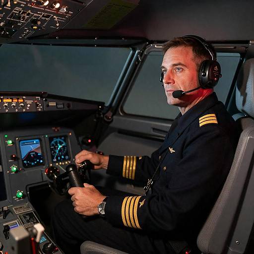 Military Pilot in Cockpit with Headset