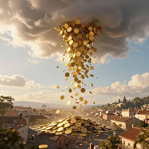 Celestial Golden Coin Shower