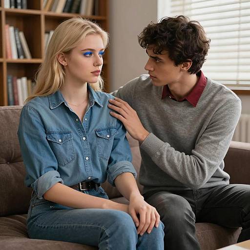 Woman and Man in Intense Conversation