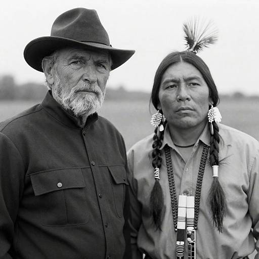 Elderly Man and Native American Portrait