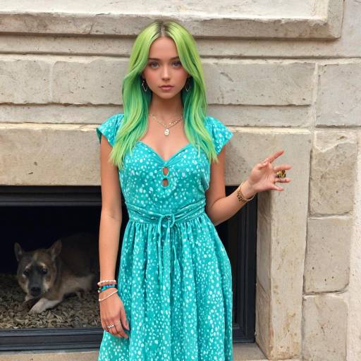 Vibrant Woman in Trendy Blue Dress