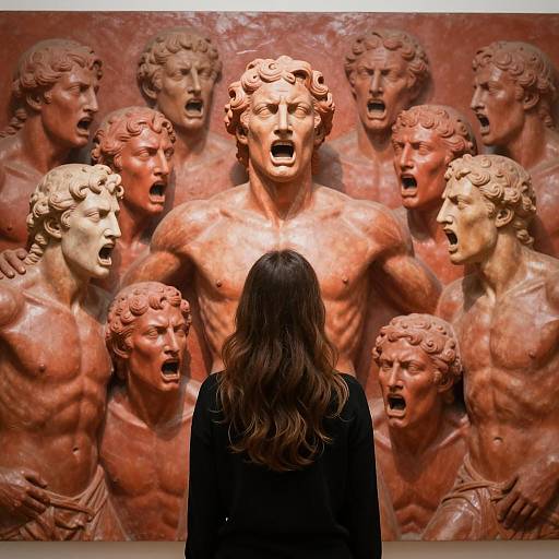 Woman Posing Against Dramatic Mural