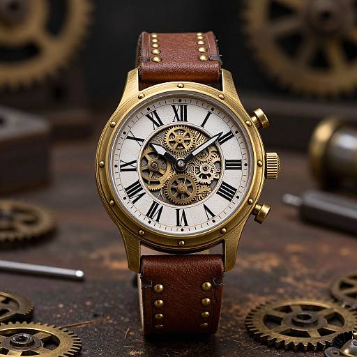 Steampunk Brass Gear Wristwatch