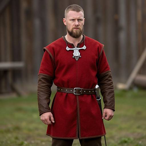 Viking Man in Historical Outfit