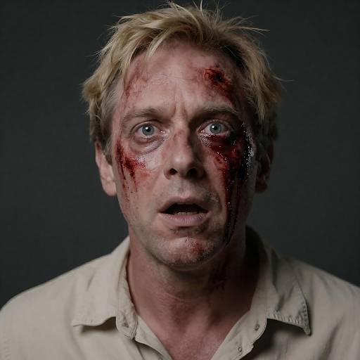 Grim Portrait of a Distorted Face