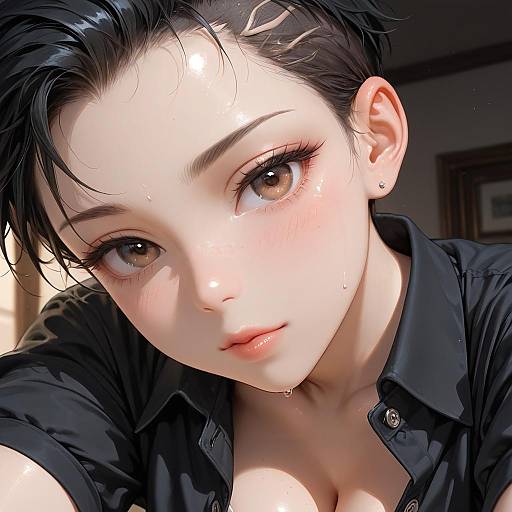 Close-Up Portrait of Tomboy Boy