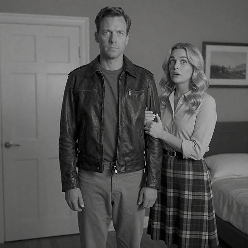 Emotive Black-and-White Portrait of Couple